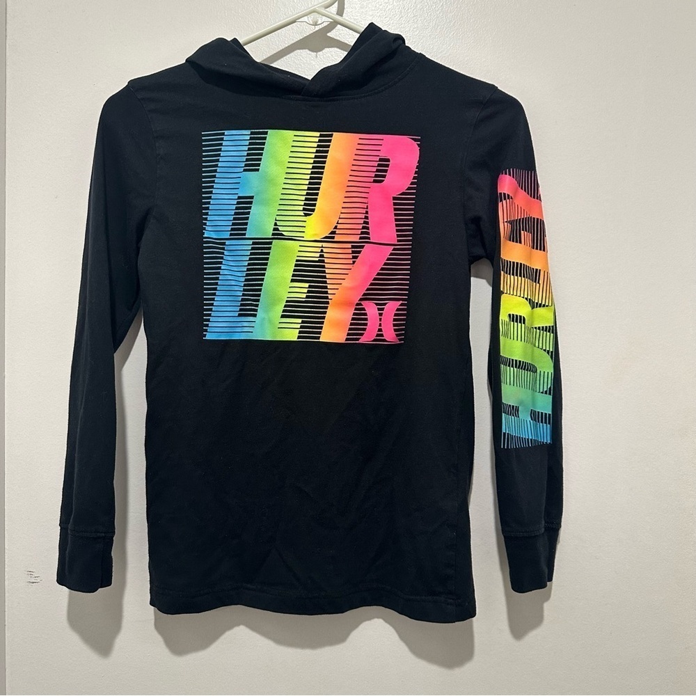 Hurley Black Long Sleeve with‎ Neon Colors- Unisex